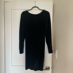 Liu Jo Black Sheath Dress with Cuffed Long Sleeves